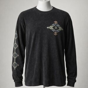 Pendleton Black Long Sleeve Shirt with Geometric Pattern
